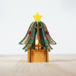 「クリスマスツリー」木製ミニランプ 照明　インテリア　かわいい 